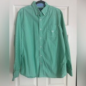 Chaps Men's Green Gingham Button-Down Shirt
